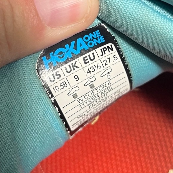 Hoka One One Clifton 8 Aquarella Eggshell Blue Sneakers Running Shoes Size 10.5B - Picture 8 of 8